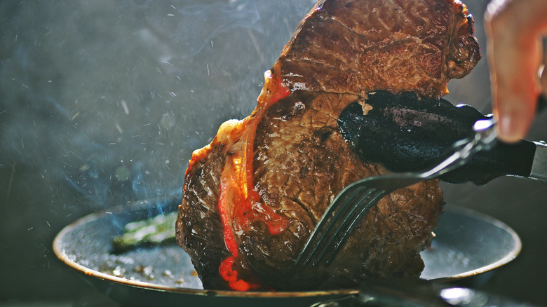 searing the brisket