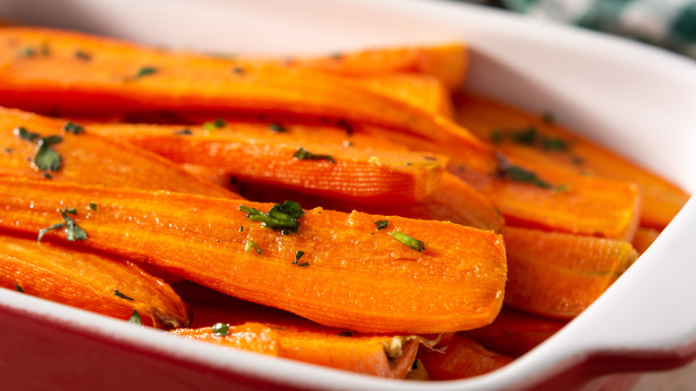 dish of glazed carrots