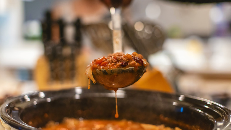 serving beef from a slow cooker