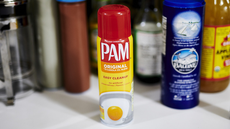 Pam cooking spray on counter