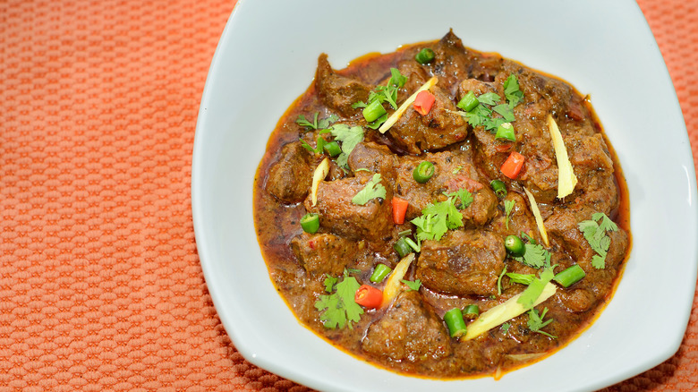 curry finished with fresh chilies