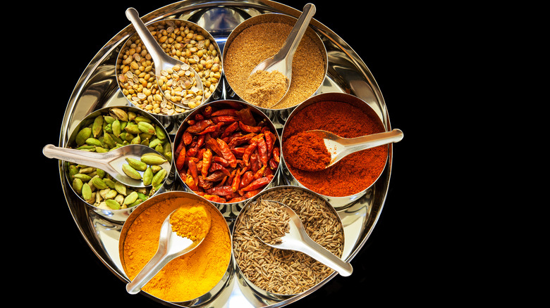 spices in a metal tin