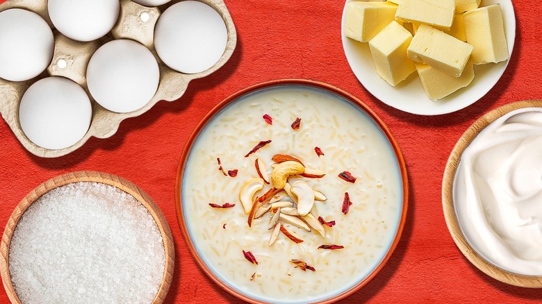 rice pudding with eggs and butter ingredients