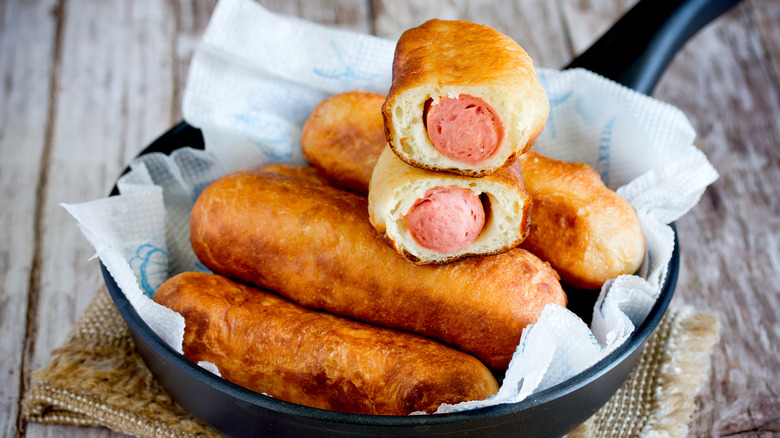 battered and deep-fried sausages 