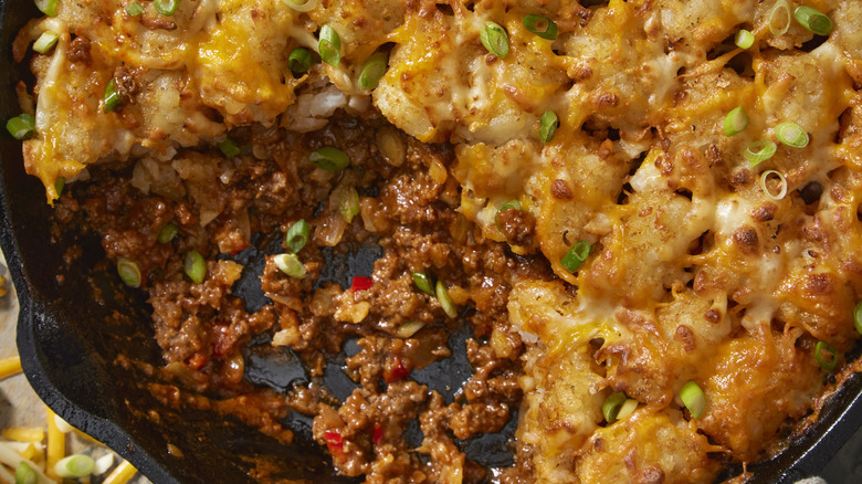 Ground beef tater tots and cheese