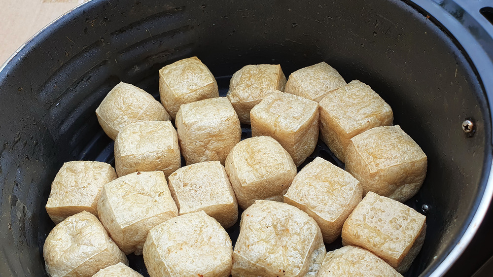 cooked tofu in pan