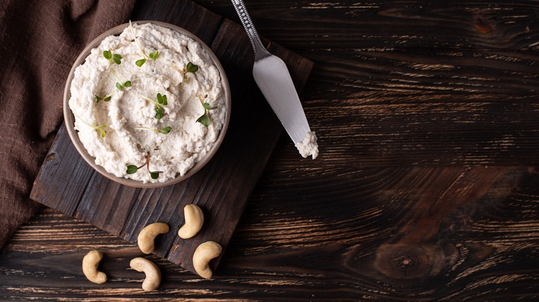 A dish of cashew cheese