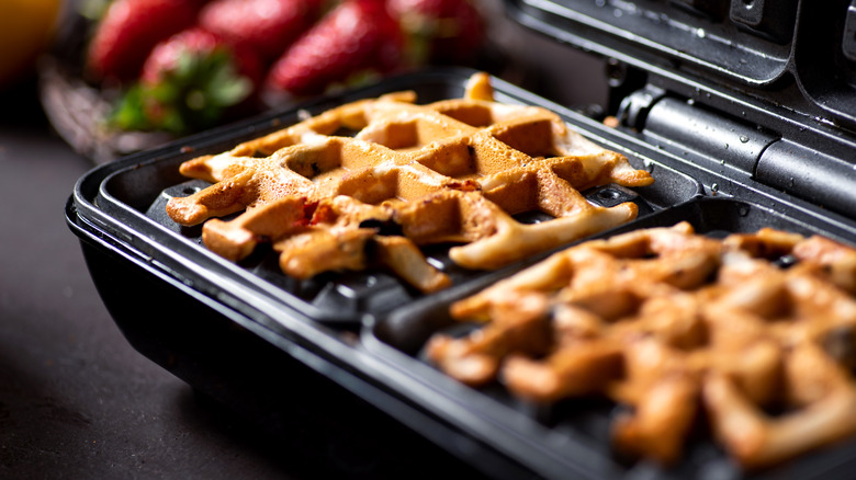 Burnt waffles in waffle maker