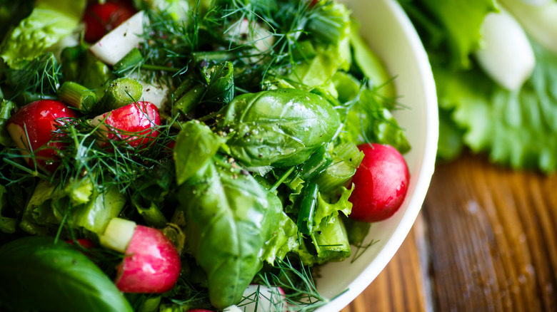 Salad with fresh herbs