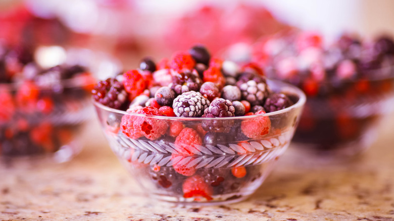 bowl of frozen berries