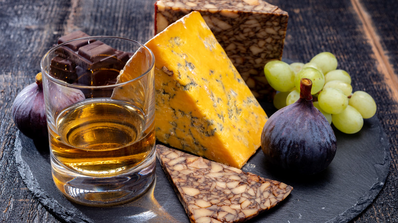 Cheese plate paired with bourbon 