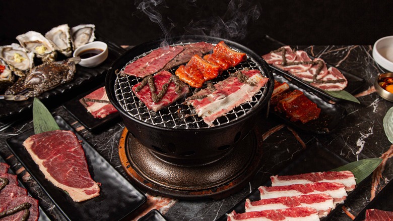 Korean barbecue and meat