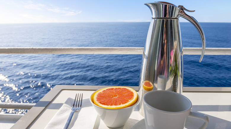 breakfast on cruise ship balcony