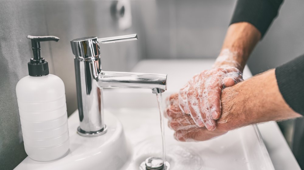 Washing hands before eating steak