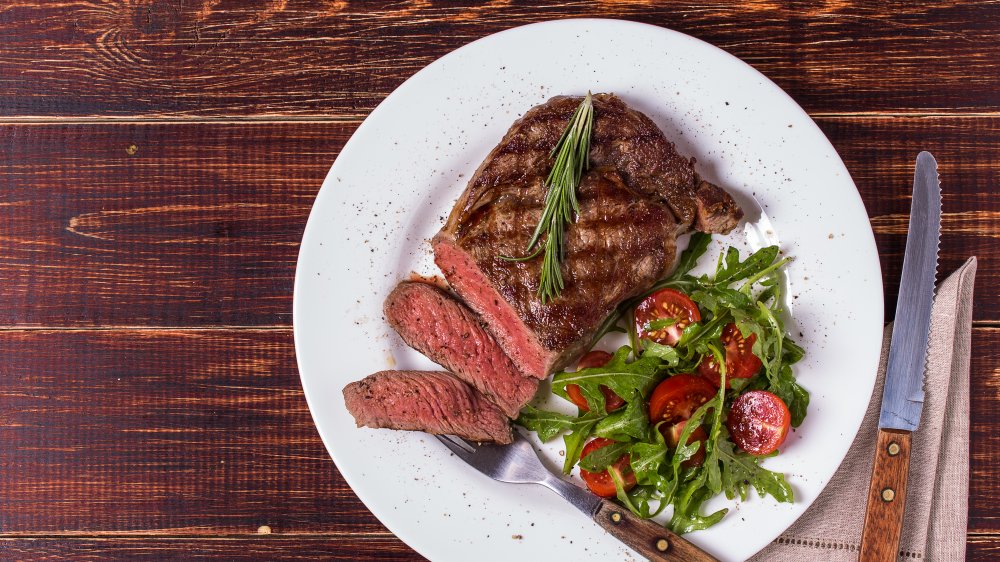 Steak with place setting