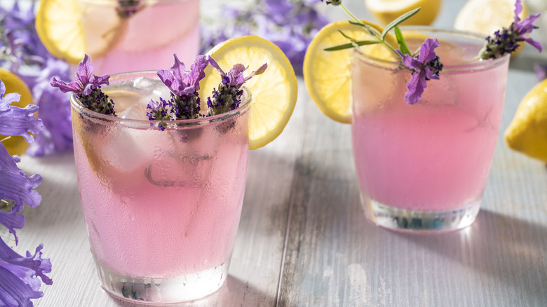 Lavender infused water with lemon