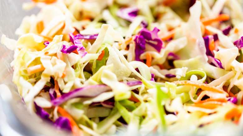 Background of homemade coleslaw