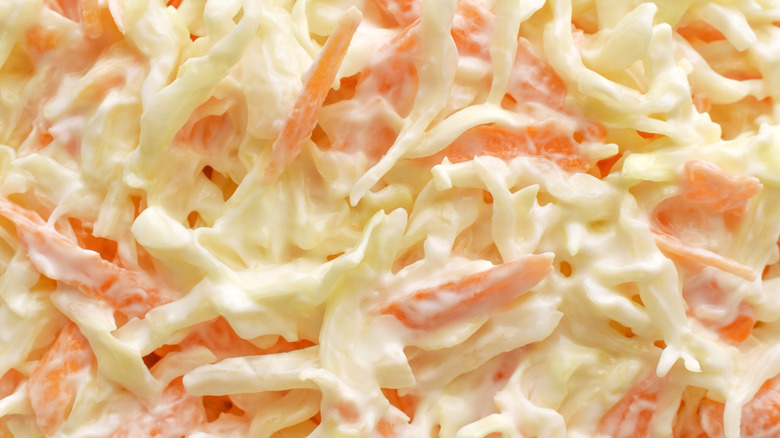 Coleslaw salad texture background