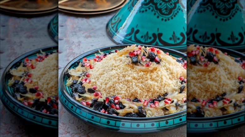 couscous with raisins and pomegranates