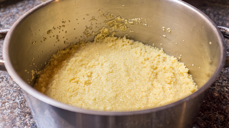 pot of cooked couscous