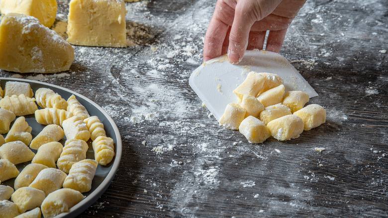 preparing fresh potato gnocchi