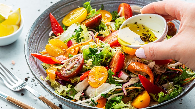 crisp salad with homemade dressing