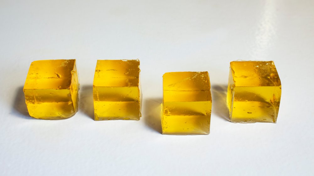 cubes of firm yellow jello