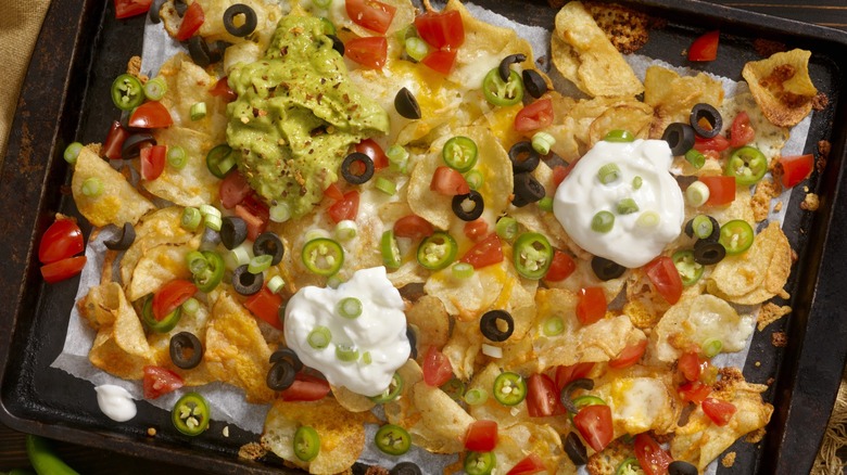 Nachos on parchment paper