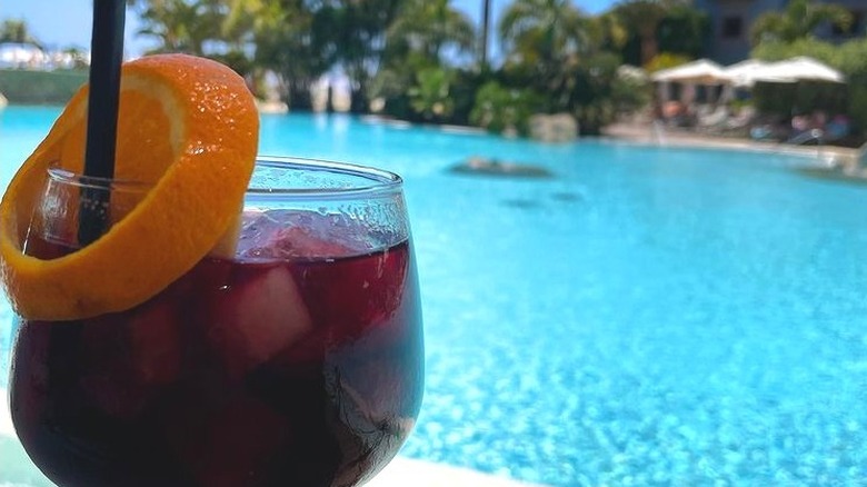 Sangria by a pool