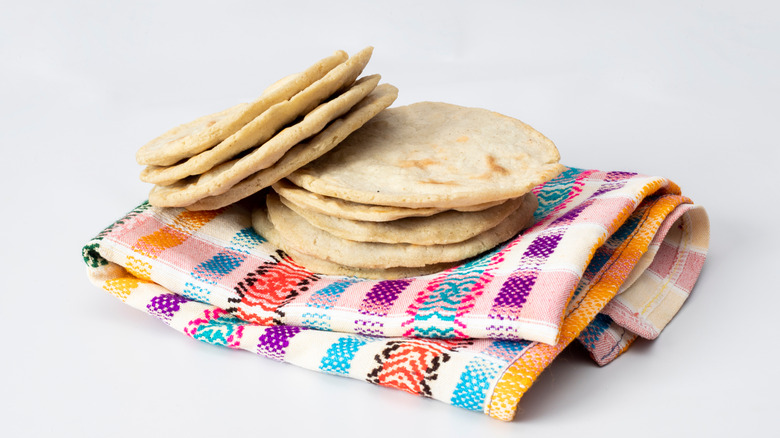 Stack of thick tortillas
