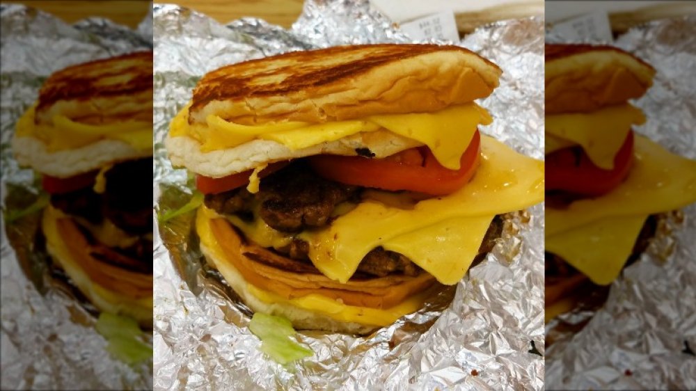 Double grilled cheeseburger from Five Guys