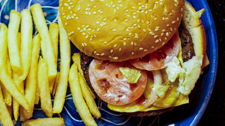 Impossible Whopper and fries