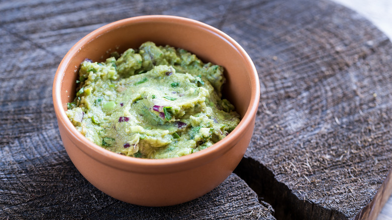 Small portion of guacamole