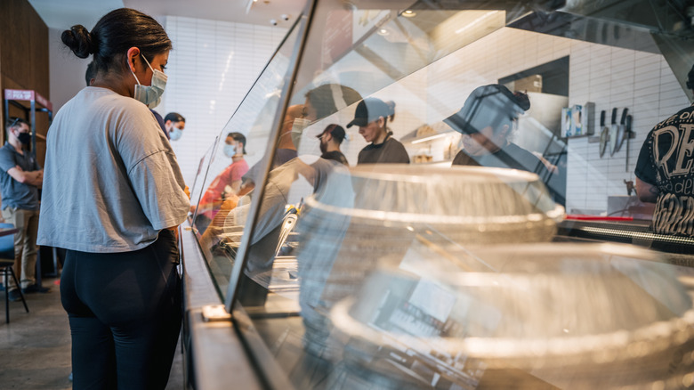 Customer ordering at Chipotle