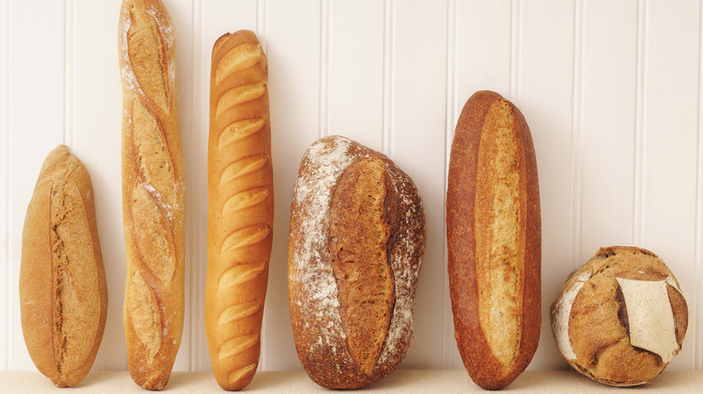 assortment of bread loaves