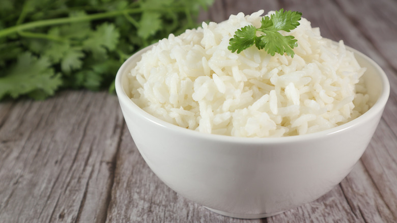 White rice in a bowl