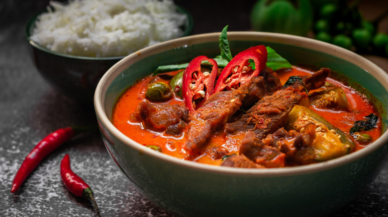 Spicy Thai curry with chili