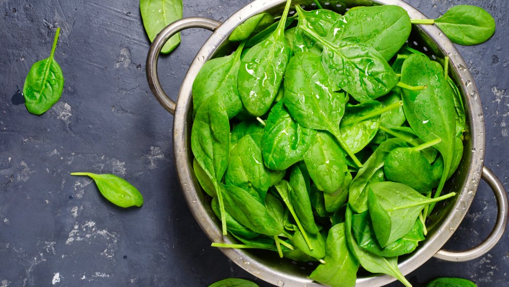 washed spinach