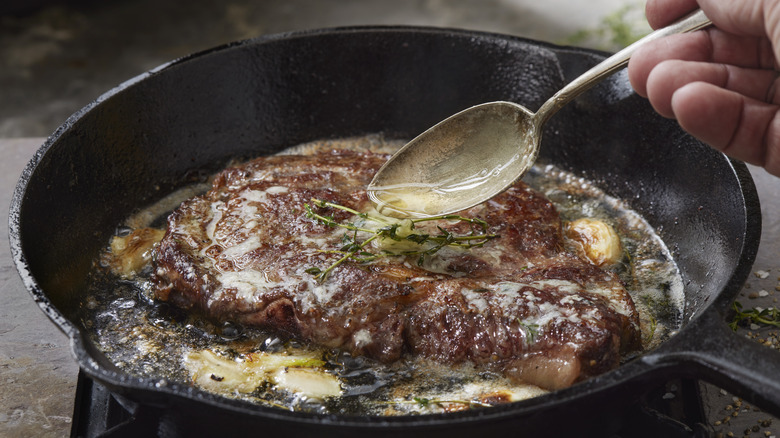 beef ribeye with butter