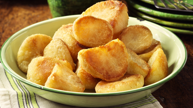 bowl of roast potatoes