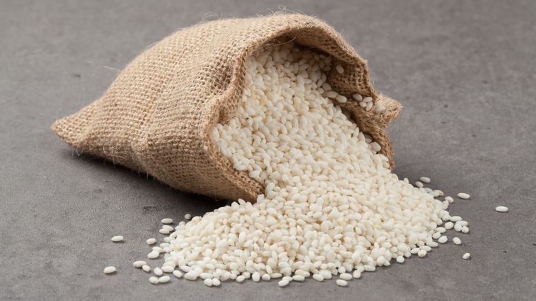 Sack of dry rice