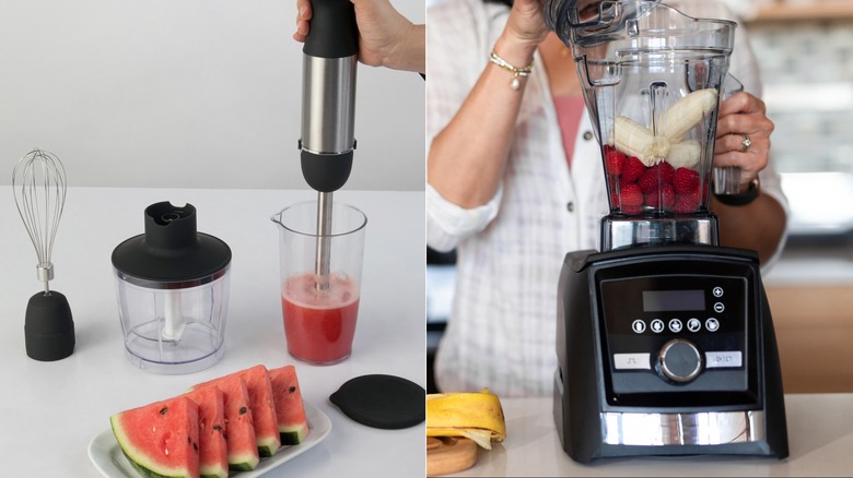 split image of immersion blender