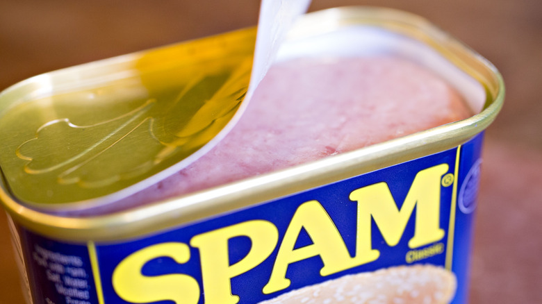 open can of Spam