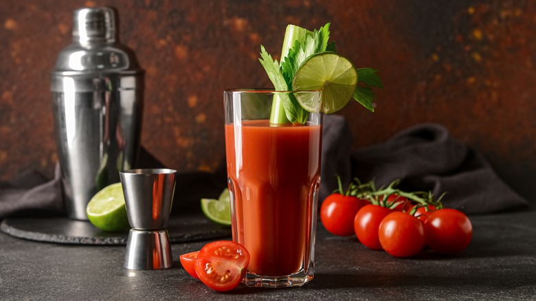 Bloody Mary cocktail in glass