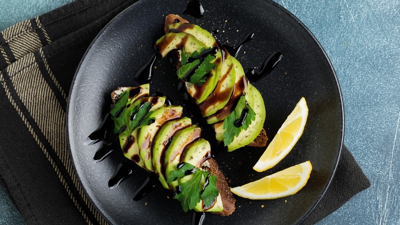 avocado toast with balsamic glaze