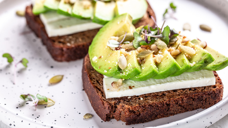 Sliced avocado with seasonings