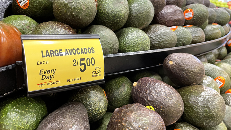 supermarket avocado price tag