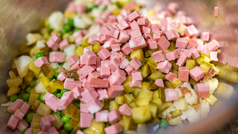 Bologna salad with pickles