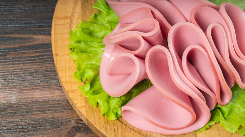 Sliced bologna deli meat