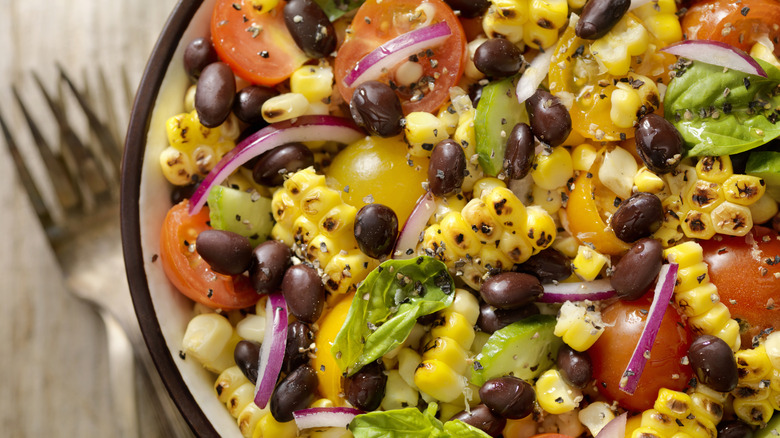 charred corn in salad